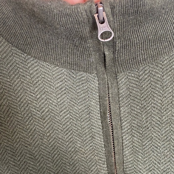 J. Crew Men's Henley Zip Mock Neck Sweater Size M Green Cotton Long sleeve - Picture 3 of 8